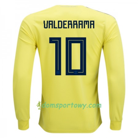 Koszulka Kolumbia Valderrama 10 Domowe Koszulki Piłkarskie Mistrzostwa Świata 2018 Długi Rękaw